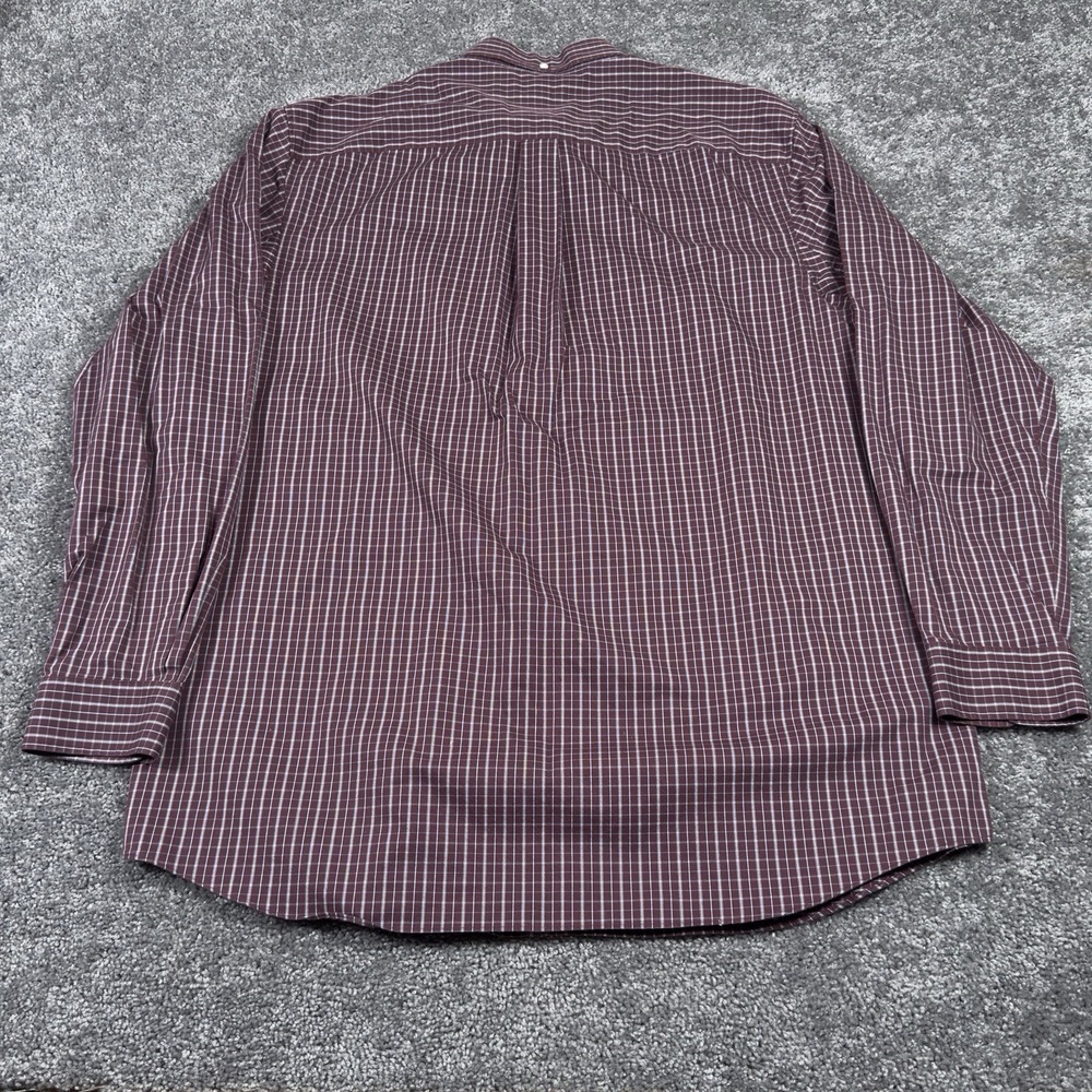 Duluth Trading WrinkleFighter Shirt Mens XL Tall Deep Port Check Long Sleeve - Picture 4 of 6